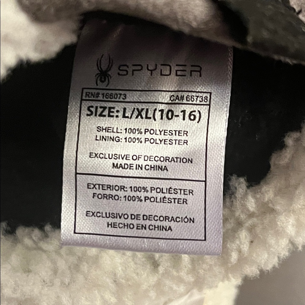 Spyder Fleece Winter Gloves cream gray Tech Kids Size 10-16 Boys or Girls L/XL - Picture 11 of 11